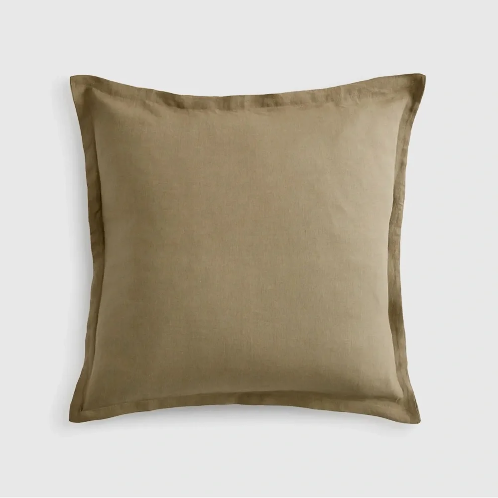 NWOT Quince European Linen Euro Shams Set of Two in Aloe